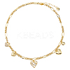 Brass Pave Clear Cubic Zirconia Heart Pendant Necklaces for Women NJEW-HS00024-1