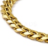 PVD Vacuum Plating 201 Stainless Steel Curb Chain Bracelet with 304 Stainless Steel Clasps for Men Women BJEW-M235-02C-G-2