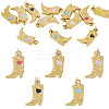 12Pcs 304 Stainless Steel Enamel Pendants STAS-TA0005-75B-1