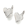 Brass Heart Hoop Earrings Women KK-C031-37P-1
