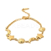 304 Stainless Steel Link Bracelets for Women Ion Plating(IP) BJEW-A052-01G-2