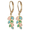 Leaf 304 Stainless Steel Enamel Leverback Earrings EJEW-JE06261-4
