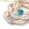Adjustable Printed Cowrie Shell Braided Bead Bracelets BJEW-JB05154-2