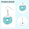 6 Pairs 6 Colors Resin Doughnut Dangle Earrings EJEW-AN0003-27-3