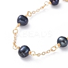 Natural Cultured Freshwater Pearl Beads Link Bracelets BJEW-JB04818-02-2