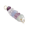 10Pcs 5 Styles Constellation Natural Strawberry Quartz & Amethyst & Obsidian & Fluorite & Rose Quartz Copper Wire Wrapped Chip Beaded Connector Charms PALLOY-JF02905-02-5
