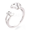 Moon Brass Cuff Ring Settings KK-T076-40P-1