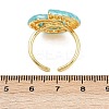 Brass Enamel Adjustable Cuff Rings for Women RJEW-G357-01B-5