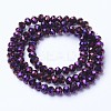 Electroplate Transparent Glass Beads Strands X-EGLA-A034-T8mm-UA06-2