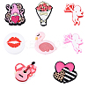 8Pcs 8 Styles Valentine's Day Silicone Focal Beads SIL-YW0001-64-1