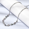 Brass Micro Pave Cubic Zirconia Heart Pendant Necklaces NJEW-B157-13P-3