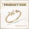 1Pc Brass Micro Pave Clear Cubic Zirconia Open Cuff Rings for Women RJEW-LP0002-37W-2