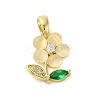 Brass Micro Pave Cubic Zirconia Pendants KK-E105-02G-1