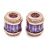 Rack Plating Brass Micro Pave Cubic Zirconia European Beads KK-F089-31RG-04-1