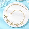 Ocean 304 Stainless Steel Starfish Bib Necklaces for Women NJEW-JN05920-1