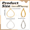 20Pcs 2 Colors Teardrop Alloy Open Back Bezel Pendants FIND-LP0004-85-2