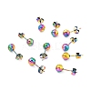 Ion Plating(IP) 304 Stainless Steel Stud Earring Findings STAS-I183-09A-M-1