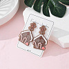 Christmas House Acrylic Dangle Stud Earrings with Glitter Powder for Women FS-WG63F56-01-4