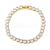 Brass with Cubic Zirconia Link Bracelets BJEW-Q350-01G-1
