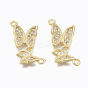 Brass Micro Pave Cubic Zirconia Links Connectors ZIRC-N039-121A-NF-1