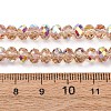 Electroplate Transparent Glass Beads Strands EGLA-A046-01B-22-4