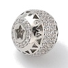 Rack Plating Brass Micro Pave Cubic Zirconia Beads KK-L224-031P-2