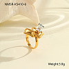 304 Stainless Steel Pave Clear Cubic Zirconia Cuff Open Rings FS-WG263B4-09-1