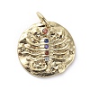Brass Micro Pave Cubic Zirconia Pendants X-ZIRC-G157-03F-01G-1