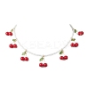 Natural Dyed Mashan Jade Red Cherry Pendant Glass Seed Beaded Necklaces for Women NJEW-TA00211-01-2