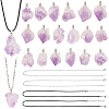 DIY Natural Amethyst Pendant Necklaces Making Kits DIY-SC0012-39P-1