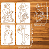 4Pcs 4 Styles PET Hollow Out Drawing Painting Stencils DIY-WH0394-0159-2