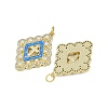 Brass Micro Pave Cubic Zirconia Enamel Pendants KK-L249-05G-2
