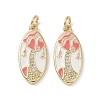 Real 18K Gold Plated Brass Micro Pave Cubic Zirconia Pendants KK-L209-066G-02-1