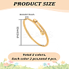 4Pcs 2 Colors 304 Stainless Steel Twist Round Cuff Bangles BJEW-LP0001-01-2