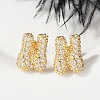 Brass Micro Pave Cubic Zirconia Stud Earrings EJEW-Z091-04G-N-5