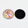 2-Hole Flat Round with Ladybird Pattern Acrylic Buttons BUTT-F055-06D-2