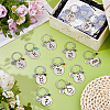 12Pcs 12 Styles Stainless Steel with Rhinestone Keychain KEYC-FH0001-68-4
