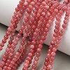 Natural Dyed Yellow Jade Gemstone Bead Strands G-R271-4mm-Y19-1-4