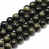 Natural Golden Sheen Obsidian Beads Strands LS-G-S150-20-8mm-1