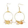 Natural Citrine Chip Beads Dangle Earrings EJEW-JE03505-02-1