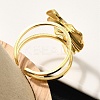 304 Stainless Steel Open Cuff Ring for Women RJEW-B109-03G-01-3