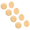 Textured Flat Round 304 Stainless Steel Pendants STAS-UN0013-43G-1