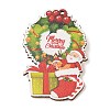 Christmas Theme Wood Printed Brooches for Women JEWB-Z029-01E-1