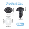 80Pcs Plastic Craft Safety Screw Dog Noses DOLL-PH0001-68-2