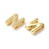 Rack Plating Brass Micro Pave Cubic Zirconia Slide Charms KK-C084-34G-N-2