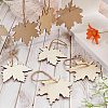 2 Sets 2 Style Autumn Theme Maple Leaf Unfinished Cutouts Wooden Decoration WOCR-GF0001-01-7