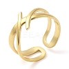 304 Stainless Steel Hollow Open Cuff Ring for Women RJEW-I098-18G-1