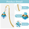 6Pcs 3 Colors Alloy Hook Bookmarks AJEW-HS00004-4