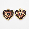 Rack Plating Light Gold Alloy Enamel Pendants ENAM-Q444-014A-RS-1