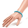Synthetic Turquoise(Dyed) Skull Stretch Bracelet BJEW-JB08068-02-3